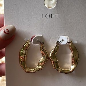 BRAND NEW gold sculpted hoop earrings from LOFT